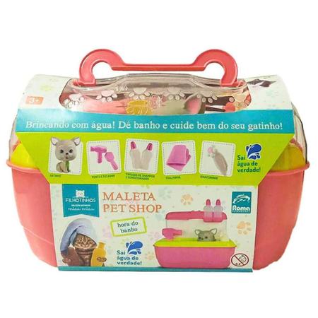 Imagem de Maleta Com Acessórios Infantil Pet Shop Gatinho Sai Água De Verdade Menina Menino Roma Brinquedos