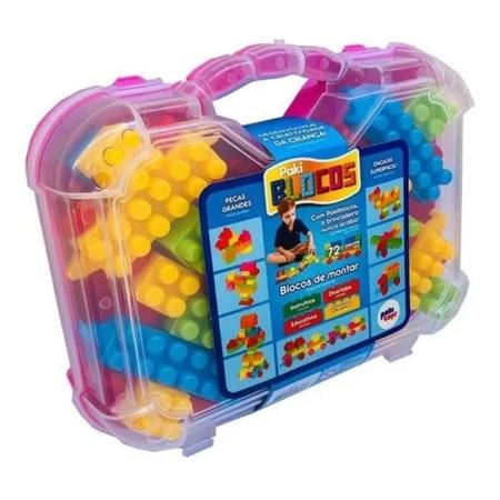 Brinquedo Maleta Blocos De Montar 48 Peças Paki Toys em Promoção