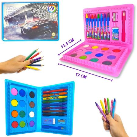 Imagem de Maleta de Pintura Infantil 24 Peças Unicórnio - Cores Vibrantes, Jogos de Ligação, Portátil