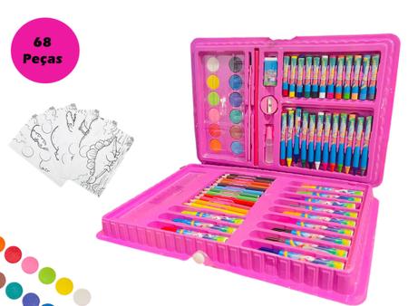 Maletin Tintas para crianças, KINSPORY 168 peças jogos de desenho, pinturas  para crianças, aquarela infantil (rosa) : : Brinquedos e Jogos