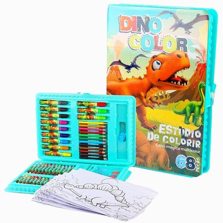 Kit Escolar Maleta Infantil de Pintura 150 Peças Mundo Dos Dinossauros  Jurassic Park Menino Pintar Desenhar em Promoção na Americanas