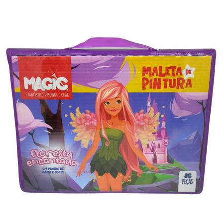 Maleta De Pintura Infantil Floresta Encantada 42 Peças Magic Kids