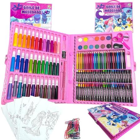 Imagem de Maleta De Pintura Infantil Para Colorir Desenhos 150 Peças