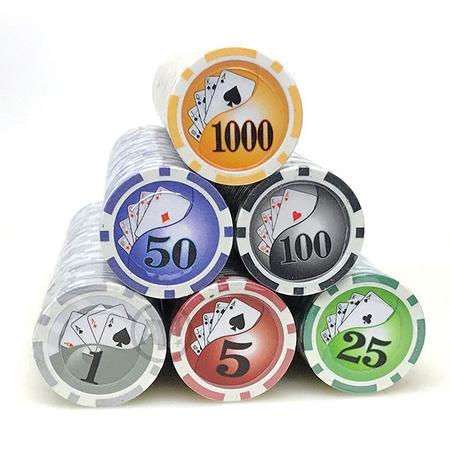Jogo Poker 2 Baralhos 100 Fichas 1 Botão