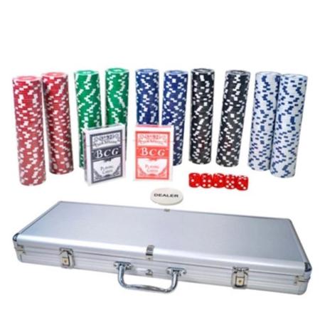 Maleta de poker 500 fichas baralho dados kit completo jogador profissional  - MAKEDA - Maleta de Poker - Magazine Luiza