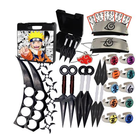 Kit 2 Colares Cordão Naruto Akatsuki Ajustável Anime Símbolo