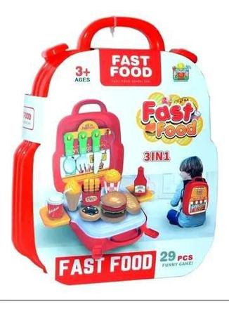 Imagem de Maleta Fast Food De Brinquedo 3 Em 1 / Mochila / Display - Toy King