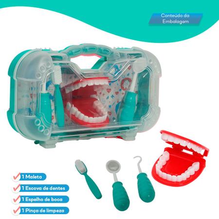 Imagem de Maleta Infantil Kit Dentista 5 Peças Pakitoys 1270 Cor Verde