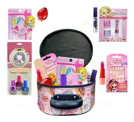 Imagem de Maleta Kit De Maquiagem Infantil Itens Beleza Completo Bz93