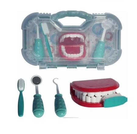 Imagem de Maleta Kit Dentista Verde e Maleta Kit Medico Rosa Odontologia Brinquedo Infantil