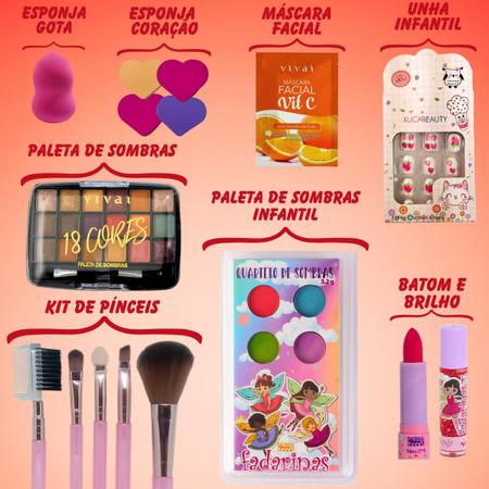 Imagem de Maleta maquiagem kit completo infantil lindo demais