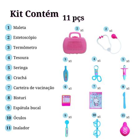Imagem de Maleta Médica Mini Doutor Kit Maletinha Brinquedo Infantil