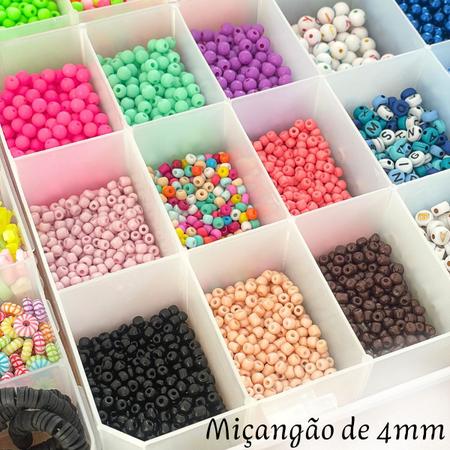 Imagem de Maleta Miçangas Coloridas Infantil 13 Mil Pçs Kit Miçangas