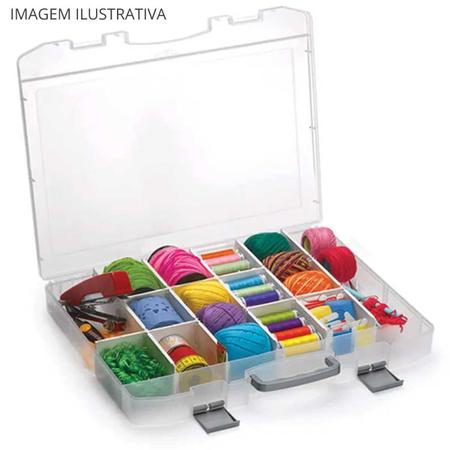 Maleta organizadora divisórias móveis 29,6x38,7x5cm Incolor - Nitron Imagem de Maleta organizadora divisórias móveis 29,6x38,7x5cm Incolor
