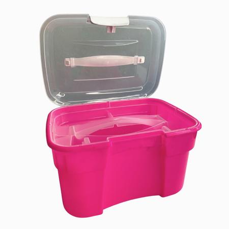 Imagem de Maleta Organizadora Plástico Rosa Cosmetic Box Pequena