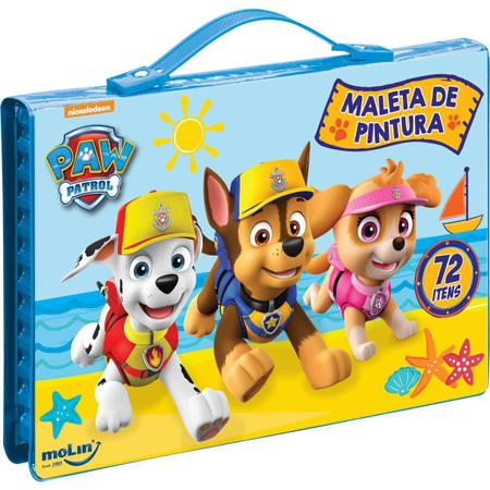 Maleta para Pintura Licenciada Patrulha Canina Completo 72 Itens