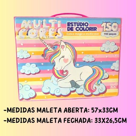 Kit Estojo Escolar Infantil Maleta de Colorir e Desenhar Unicórnio 150  Peças - Fun Game - Kit de Colorir - Magazine Luiza