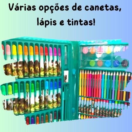 Maleta Pintura Infantil 150 Peças 30 Desenhos Estojo Escolar Completo  Presente Criança Menino Menina Grande Canetinhas Giz de Cera Lápis de Cor -  Lugari - Maleta / Conjunto Artístico - Magazine Luiza