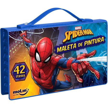 Maleta Pintura Infantil Escolar Homem Aranha 72 Itens Molin - Estojo /  Maleta para Colorir - Magazine Luiza