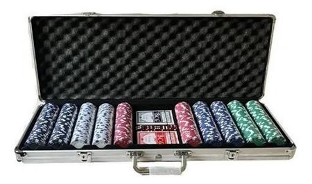 Imagem de Maleta Poker 500 Fichas + Embaralhador 