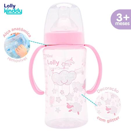 Imagem de Mamadeira Big Special Dreams C/alça 350 Ml Rosa Lolly