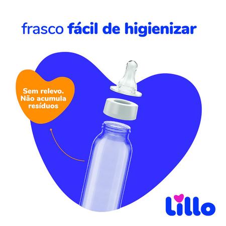 Imagem de Mamadeira Divertida Fluxo Médio 240ml 6m+ Azul  Lillo