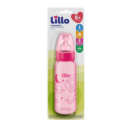 Imagem de Mamadeira Lillo Divertida Silicone Antivazamento 240ml 6 Meses com Medidor