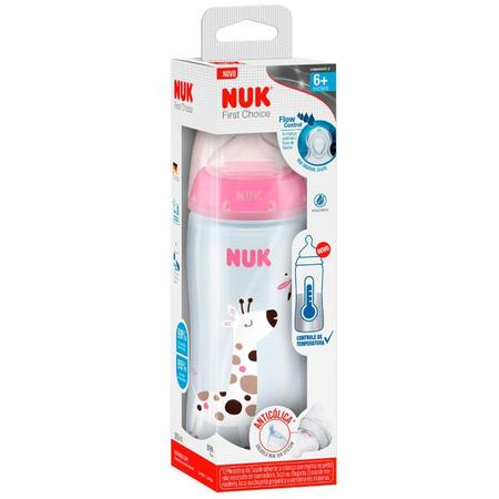 Imagem de Mamadeira Nuk First Choice 300Ml Controle Temperatura Rosa