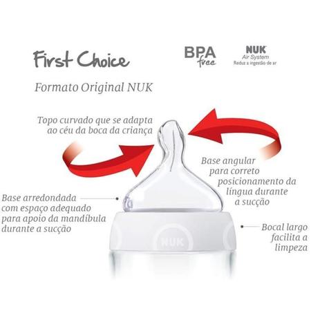 Imagem de Mamadeira Nuk First Choice 300Ml Controle Temperatura Rosa