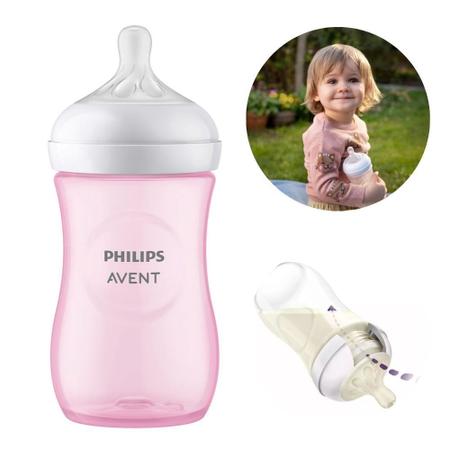 Imagem de Mamadeira Pétala Avent 3.0 Rosa 260ml 1m+ Menina Philips Avent