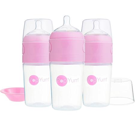 Imagem de Mamadeira Popyum Fórmula Anti-Cólica Rosa 260 Ml - Pack 3