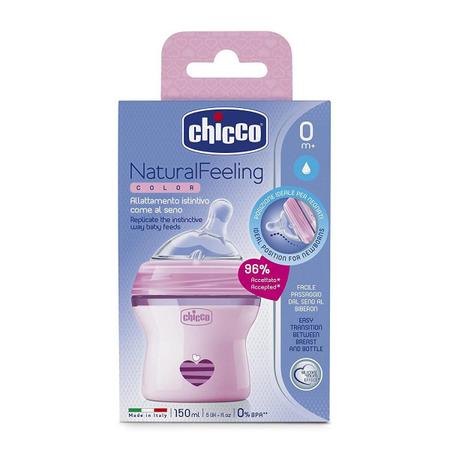 Imagem de Mamadeira Recém Nascido Step Up Color 150Ml Rosa Chicco