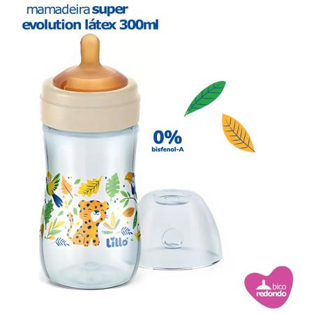 Imagem de Mamadeira Super Evolution Látex 300ml +0m Neutra Lillo