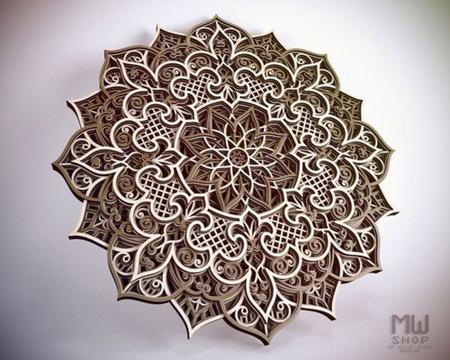 Mandala Camadas Alto Relevo Flor De Liz Decoração 3d 29cm - TALHARTE Imagem de Mandala Camadas Alto Relevo Flor De Liz Decoração 3d 29cm