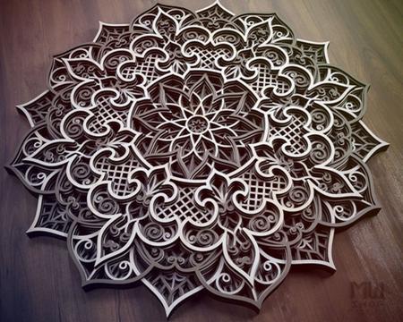 Mandala Camadas Alto Relevo Flor De Liz Decoração 3d 29cm - TALHARTE Imagem de Mandala Camadas Alto Relevo Flor De Liz Decoração 3d 29cm