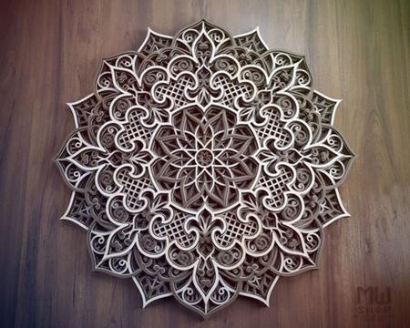 Mandala Camadas Alto Relevo Flor De Liz Decoração 3d 29cm - TALHARTE Imagem de Mandala Camadas Alto Relevo Flor De Liz Decoração 3d 29cm
