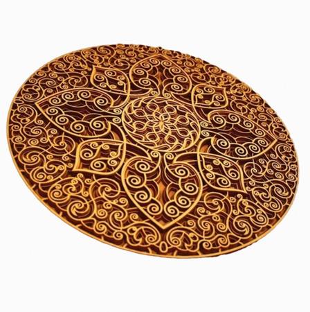 Mandala Em Camadas Floral 2 Alto Relevo Decoração 3d 29cm - TALHARTE Imagem de Mandala Em Camadas Floral 2 Alto Relevo Decoração 3d 29cm