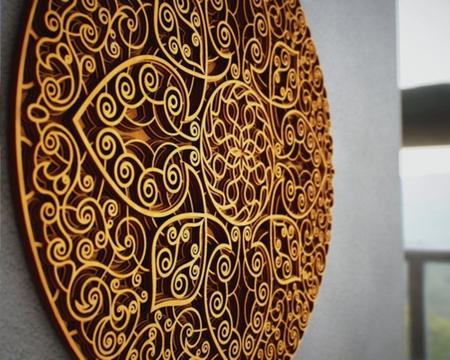 Imagem de Mandala Em Camadas Floral 2 Alto Relevo Decoração 3d 29cm