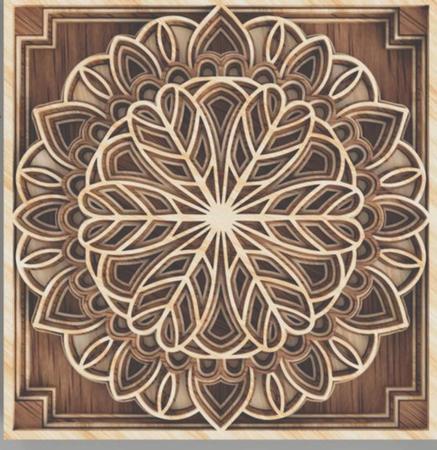 Mandala Folha 3d Multicamadas Cores 89cm - TALHARTE Imagem de Mandala Folha 3d Multicamadas Cores 89cm