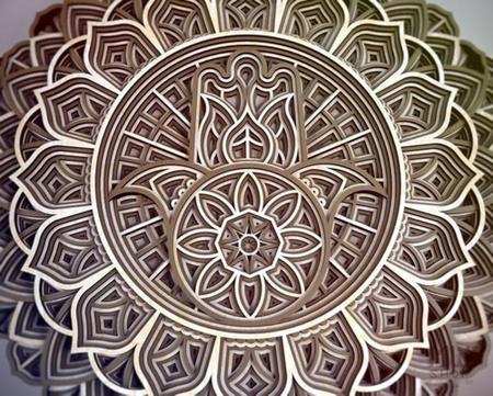 Mandala Hamsa Em Camadas Relevo Decoração 3d 29cm - TALHARTE Imagem de Mandala Hamsa Em Camadas Relevo Decoração 3d 29cm