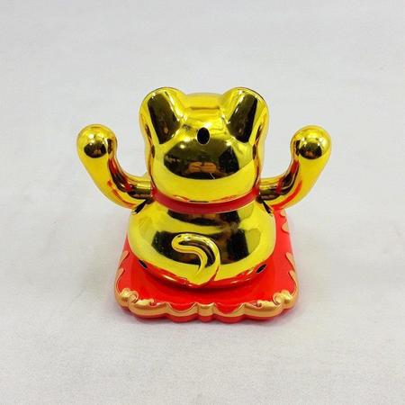 Gato da Sorte Solar Dourado Pequeno - Maneki Neko - Hachi8