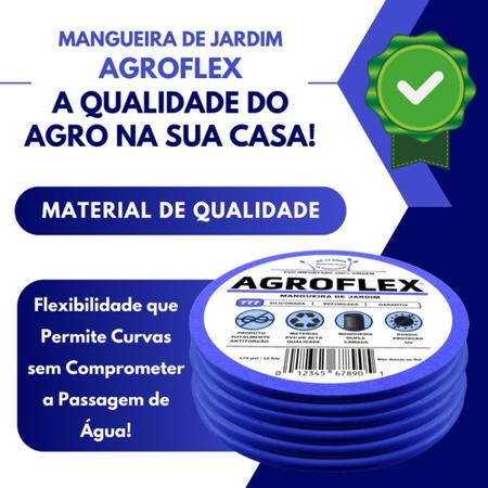 Mangueira AgroFlex 100 Metros + Kit Esguicho Tramontina Imagem de Mangueira AgroFlex 100 Metros + Kit Esguicho Tramontina