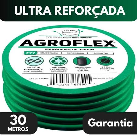 Imagem de Mangueira Agroflex 30 Metros Com Kit Esguicho Tramontina