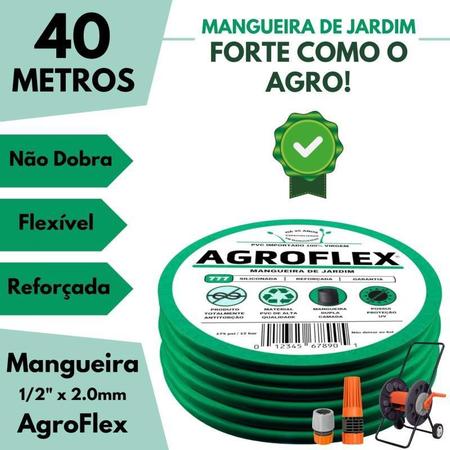 Imagem de Mangueira Agroflex 40 Mt Com Enrolador Tramontina