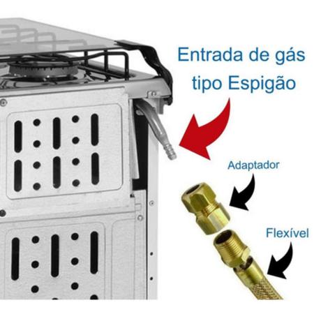 Imagem de Mangueira Cobre 1,00mt+registro+adaptador Instalação Gás Gn