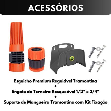 Imagem de Mangueira de Jardim AgroFlex 30M com Suporte Tramontina