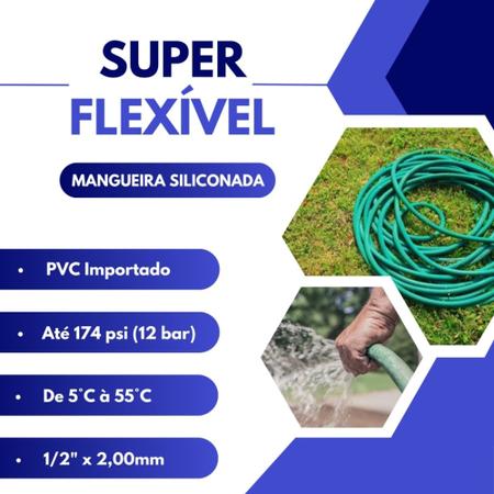 Imagem de Mangueira de Jardim AgroFlex 30M + Conjunto Tramontina