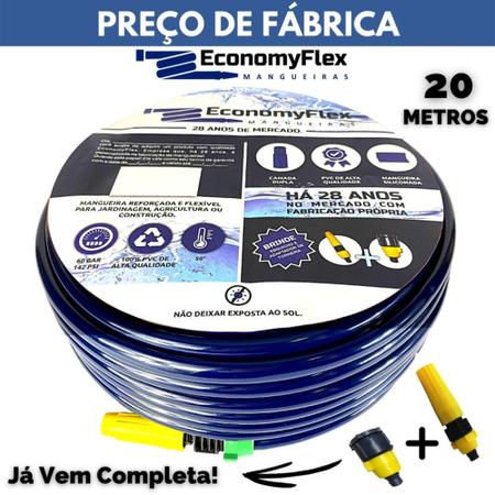 Imagem de Mangueira de Jardim EconomyFlex Azul Doméstica 20 Metros