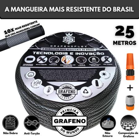 Imagem de Mangueira de Jardim Extremamente Resistente 25 Metros - GrafenoFlex