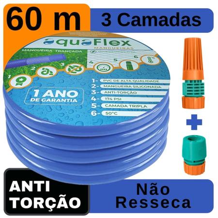 Imagem de Mangueira de Jardim Trançada Antitorção 60 M AquaFlex